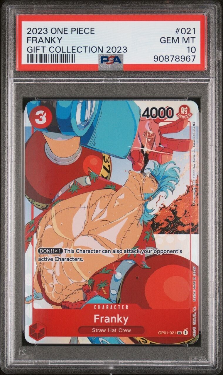 2023 One Piece TCG Gift Collection Franky #021 PSA 10 Gem Mint