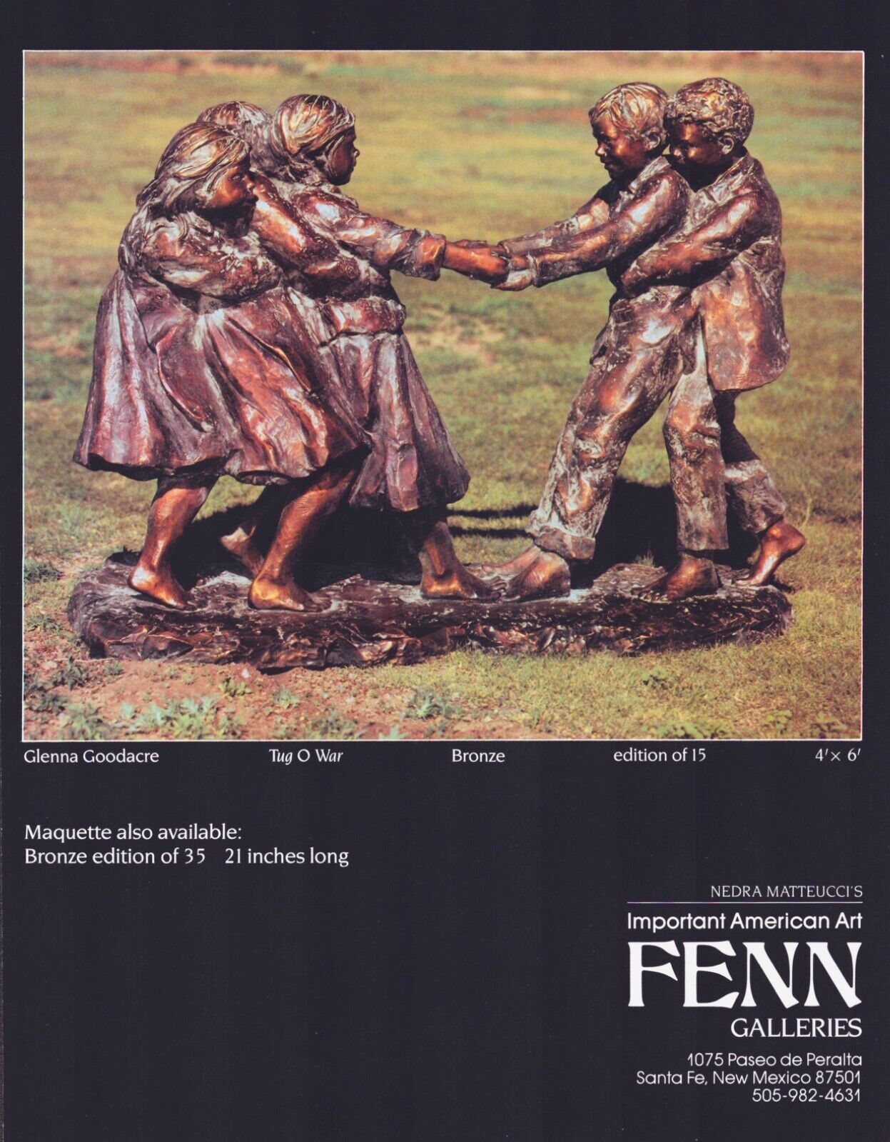 GLENNA GOODACRE Sculpture Art Gallery Exhibit ~ VINTAGE PRINT AD ~ 1988