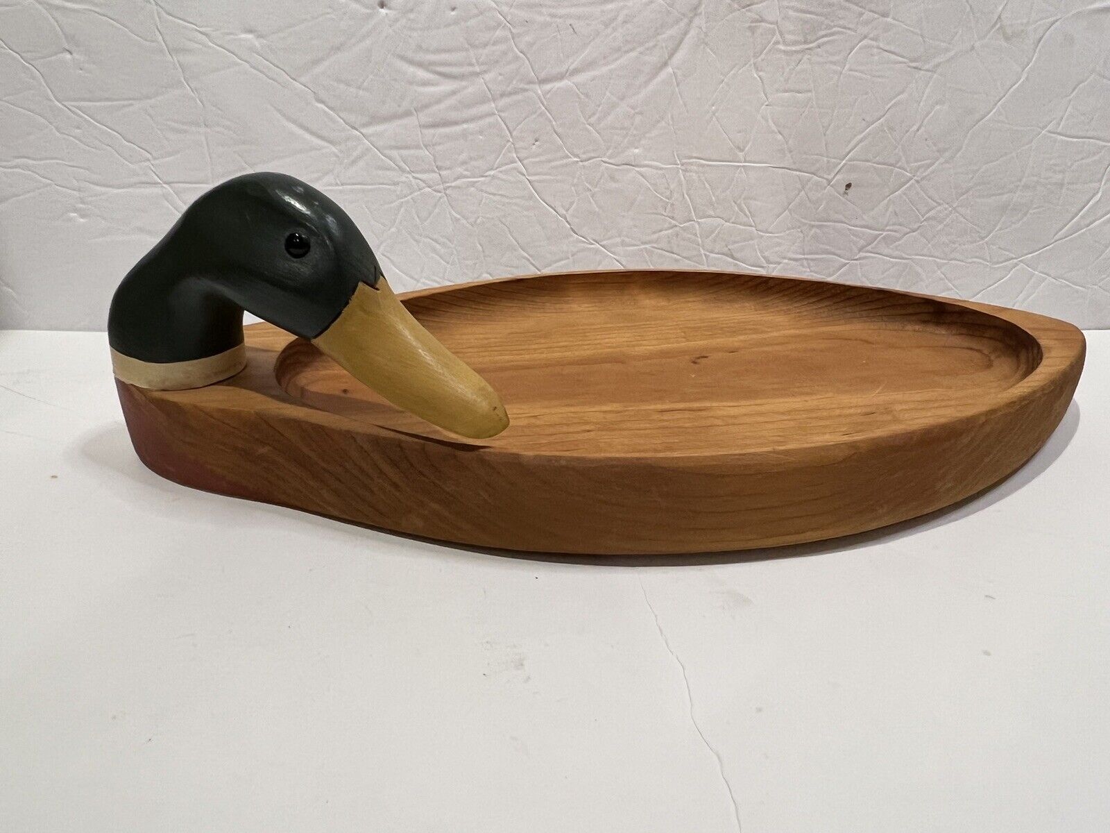 French Broad River Decoy Company Key Tray Large Mallard Duck Wooden Vintage 16”