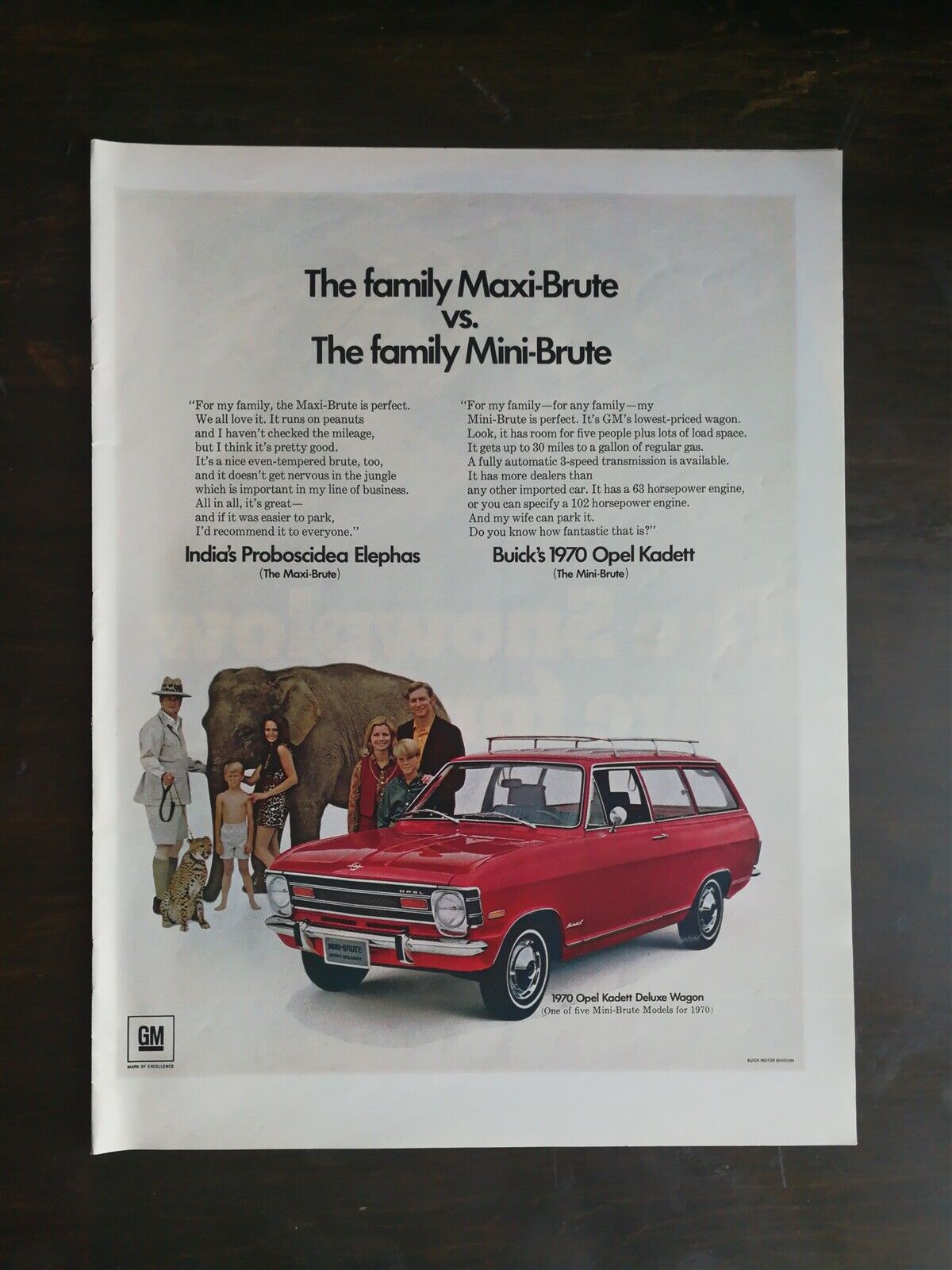 Vintage 1970 Opel Kadett Deluxe Wagon Full Page Original Color Ad