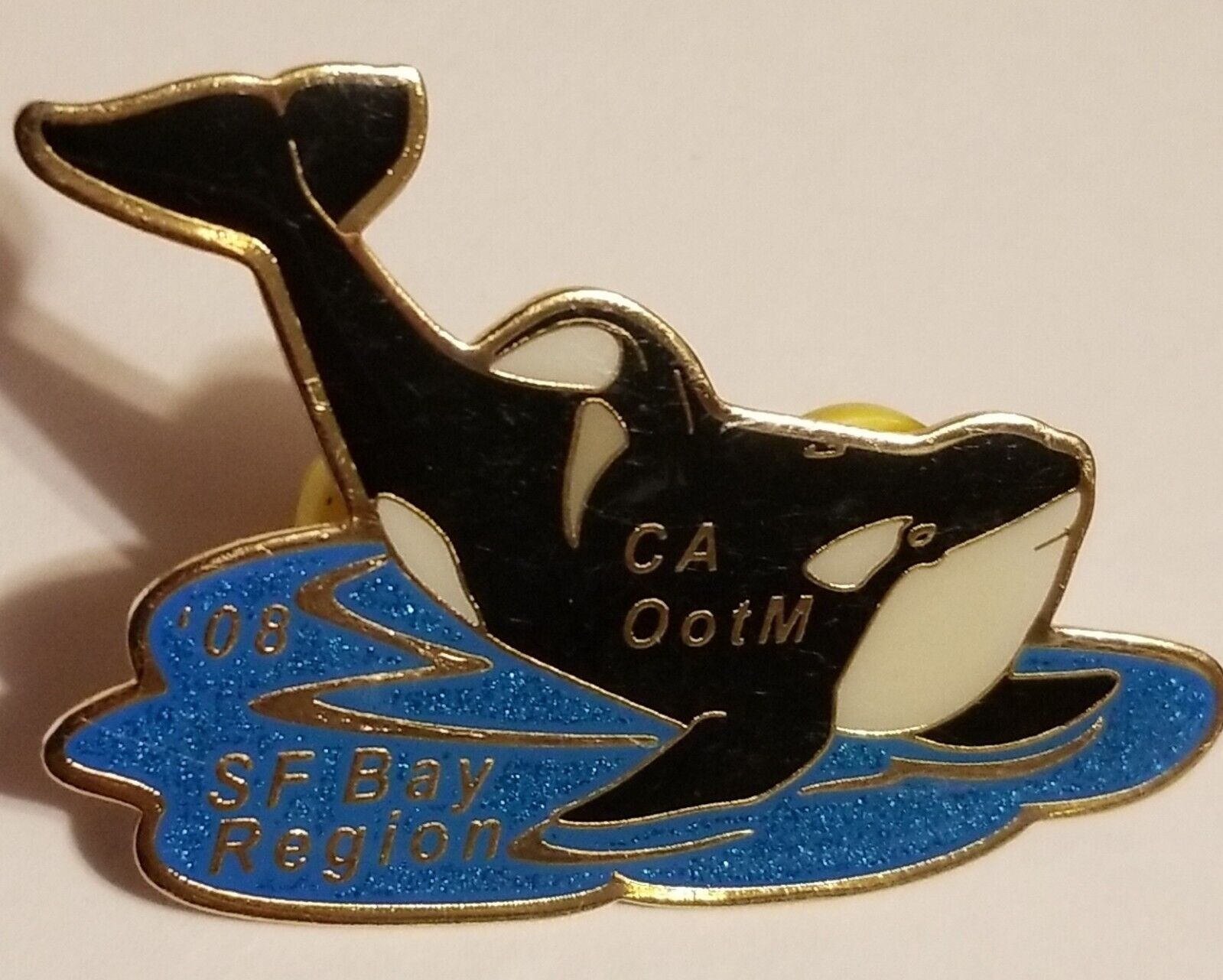 Odyssey of the Mind Pinback CA OOTM Orca 💥 2008 Killer Whale SF Bay Region Pin
