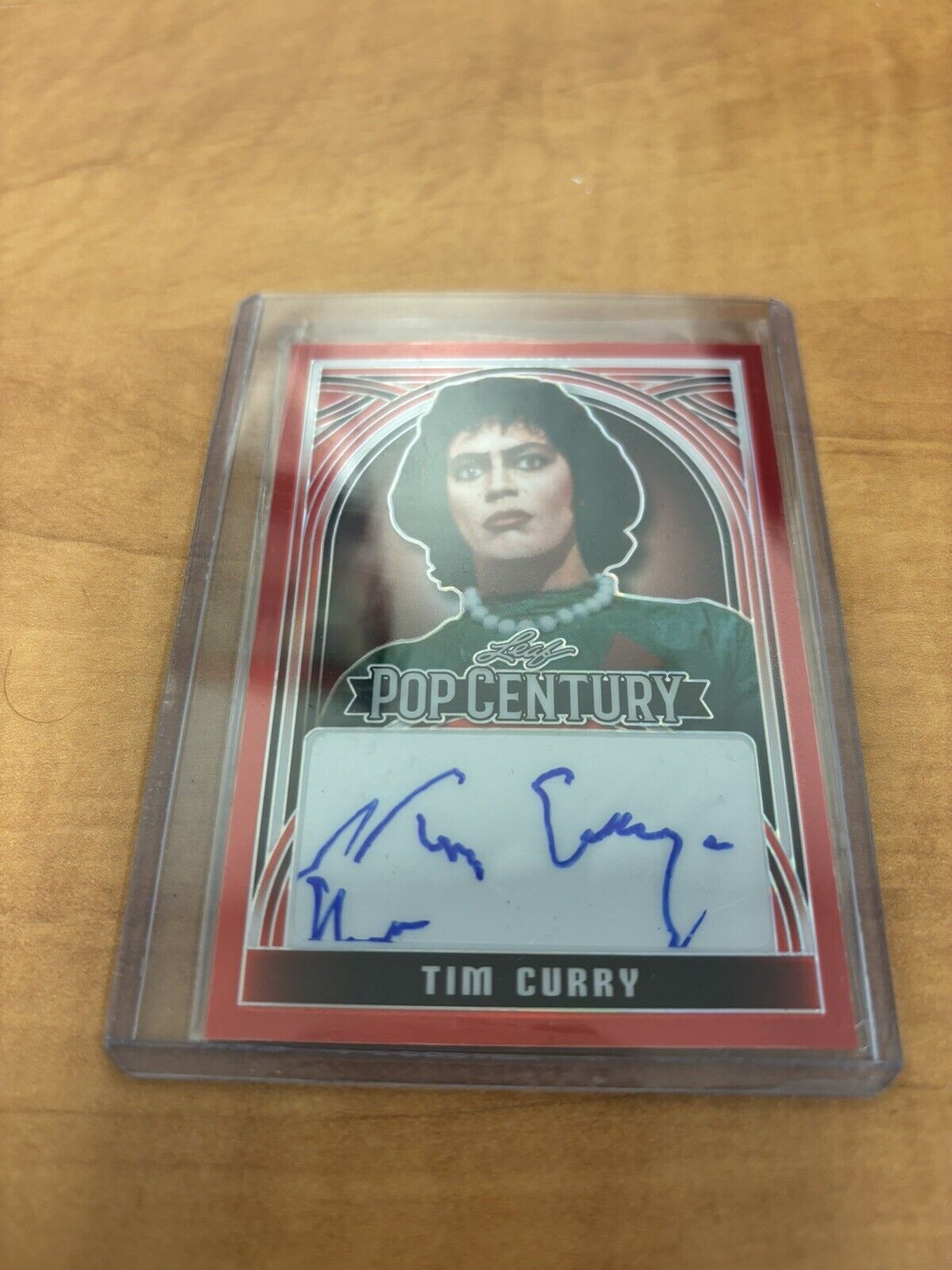 2024 Leaf Pop Century Tim Curry Base Auto Red Prismatic 4/5 Clue & Rocky Horror