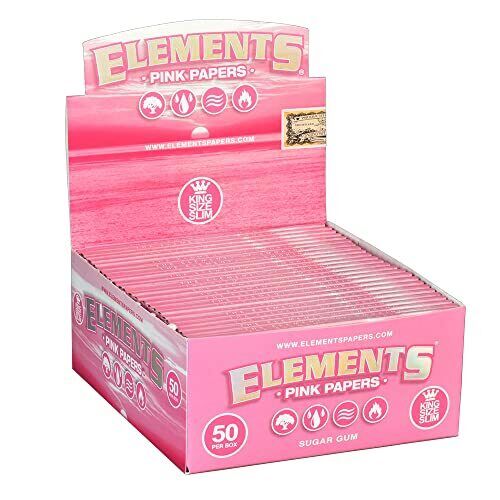 Elements Pink Papers Ultra Thin Rolling Papers - King Size Slim (50 Booklets)