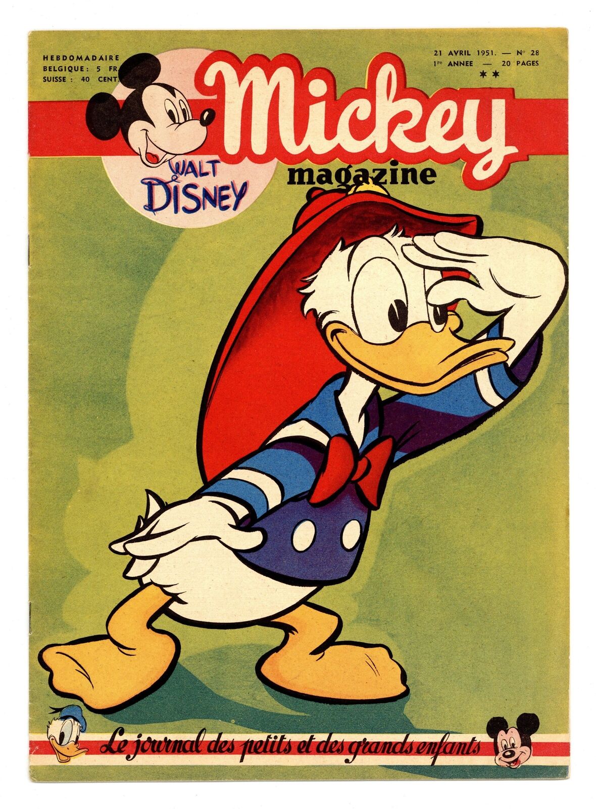Mickey Magazine French Edition #28 VG/FN 5.0 1951