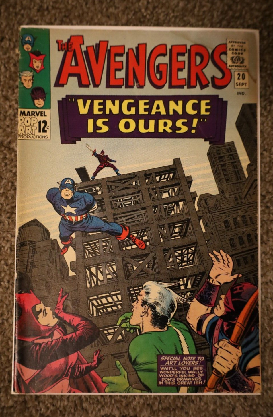Avengers Issue 20 VG+ Grade 1965 Stan Lee Jack Kirby HUGE AVENGERS RUN