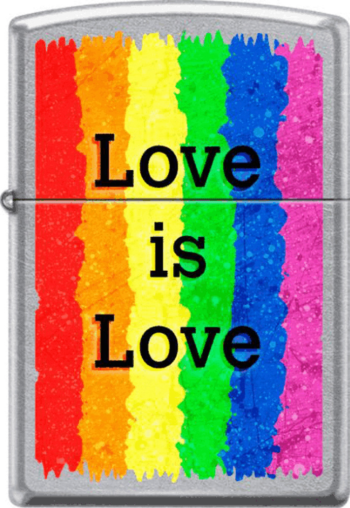 Love is Love Rainbow Chrome Zippo Lighter