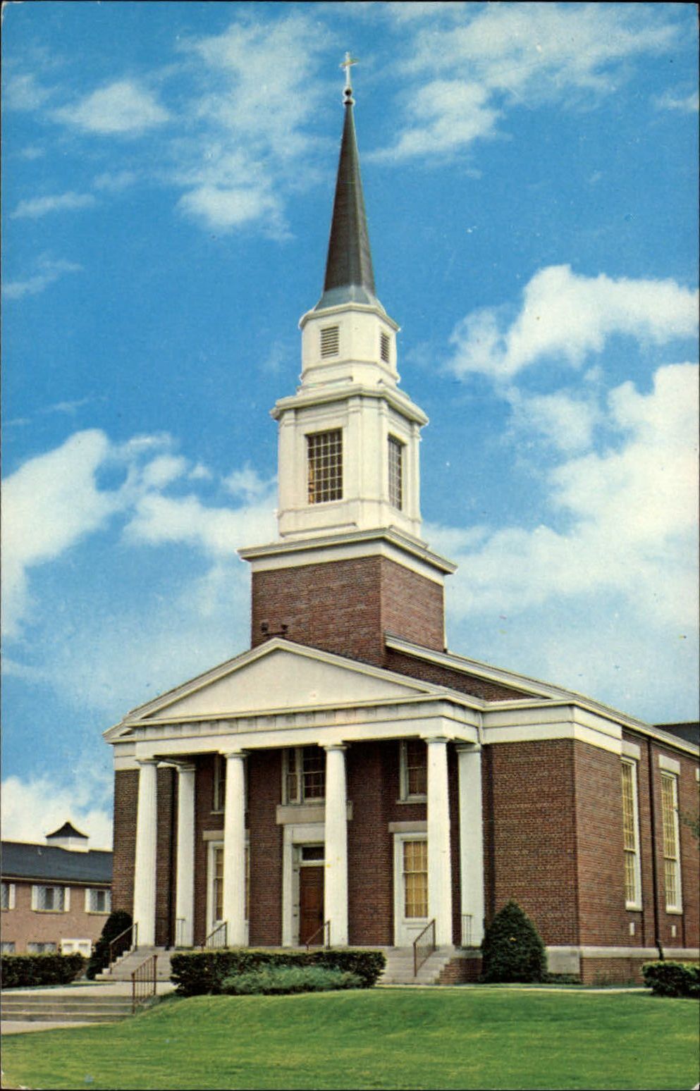 Redford Baptist Church Detroit Michigan cross ~ 1970s vintage postcard