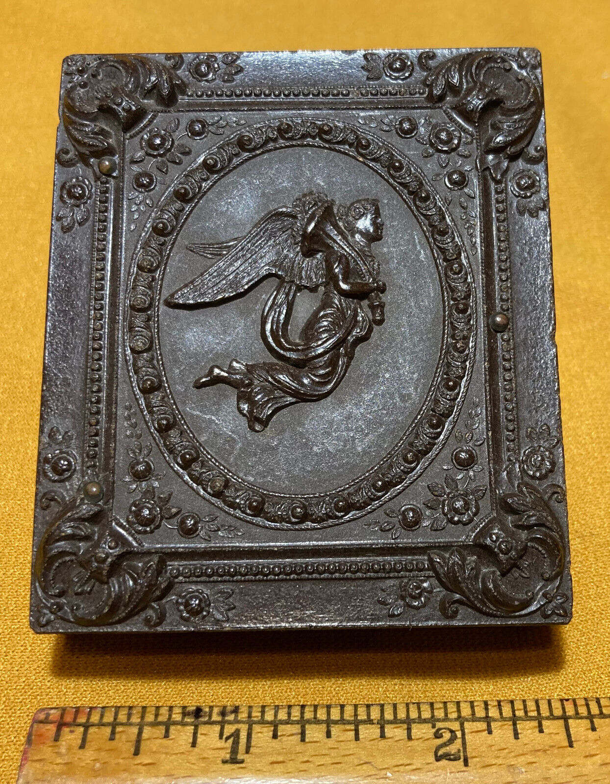 Antique Thermoplastic Union Case 9th Plate, Berg #1-141 Angel Cornucopia  (L334)