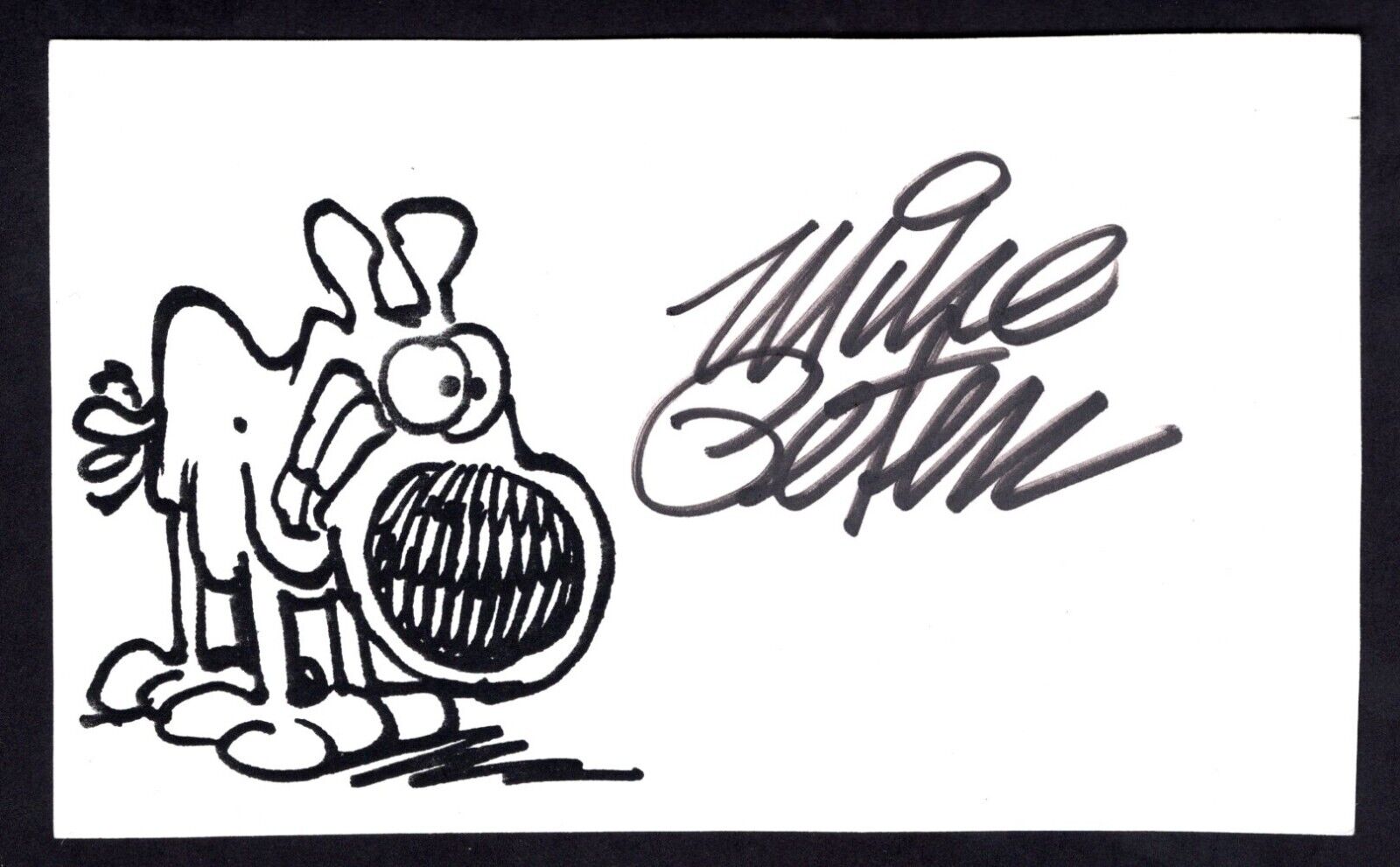 Mike Peters Cartoonist Signed Original 3x5 Art Sketch Mother Goose and Grimm