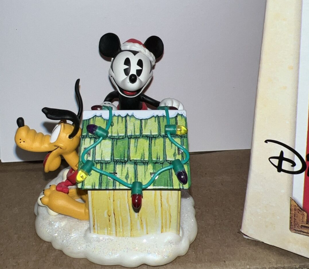 Hallmark Ornament Disney Mickey and Pluto Home Bright Home 2003