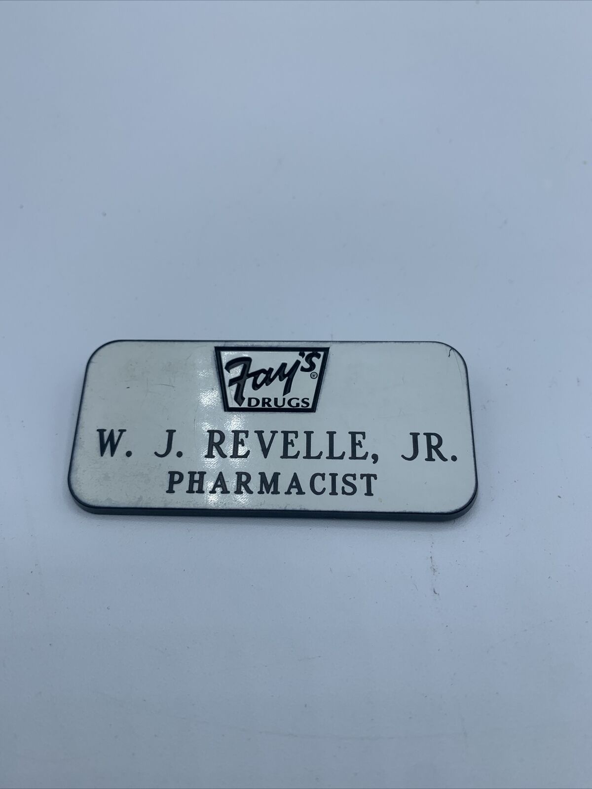 Vintage Fay’s Fays Drugs Pharmacist Name Tag