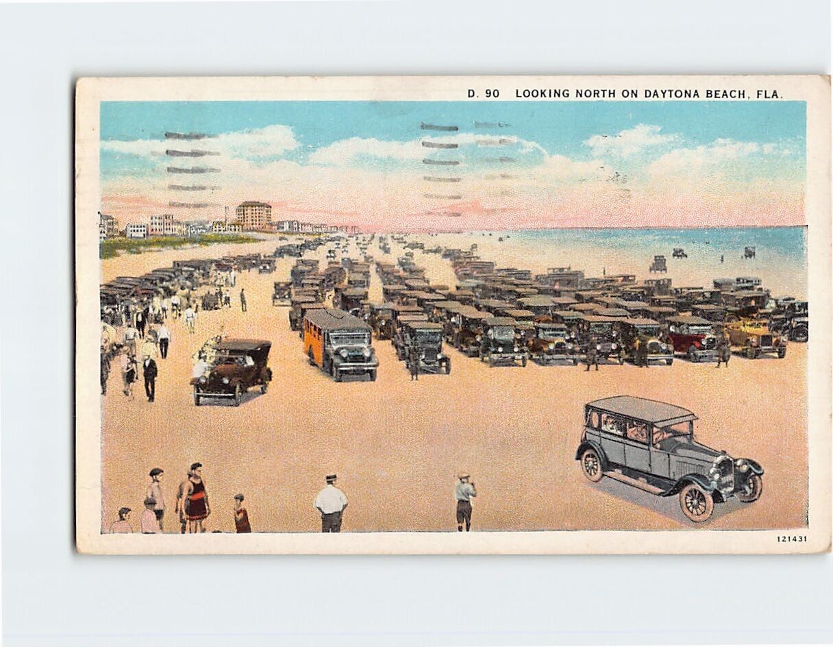 Postcard Looking North on Daytona Beach Florida USA