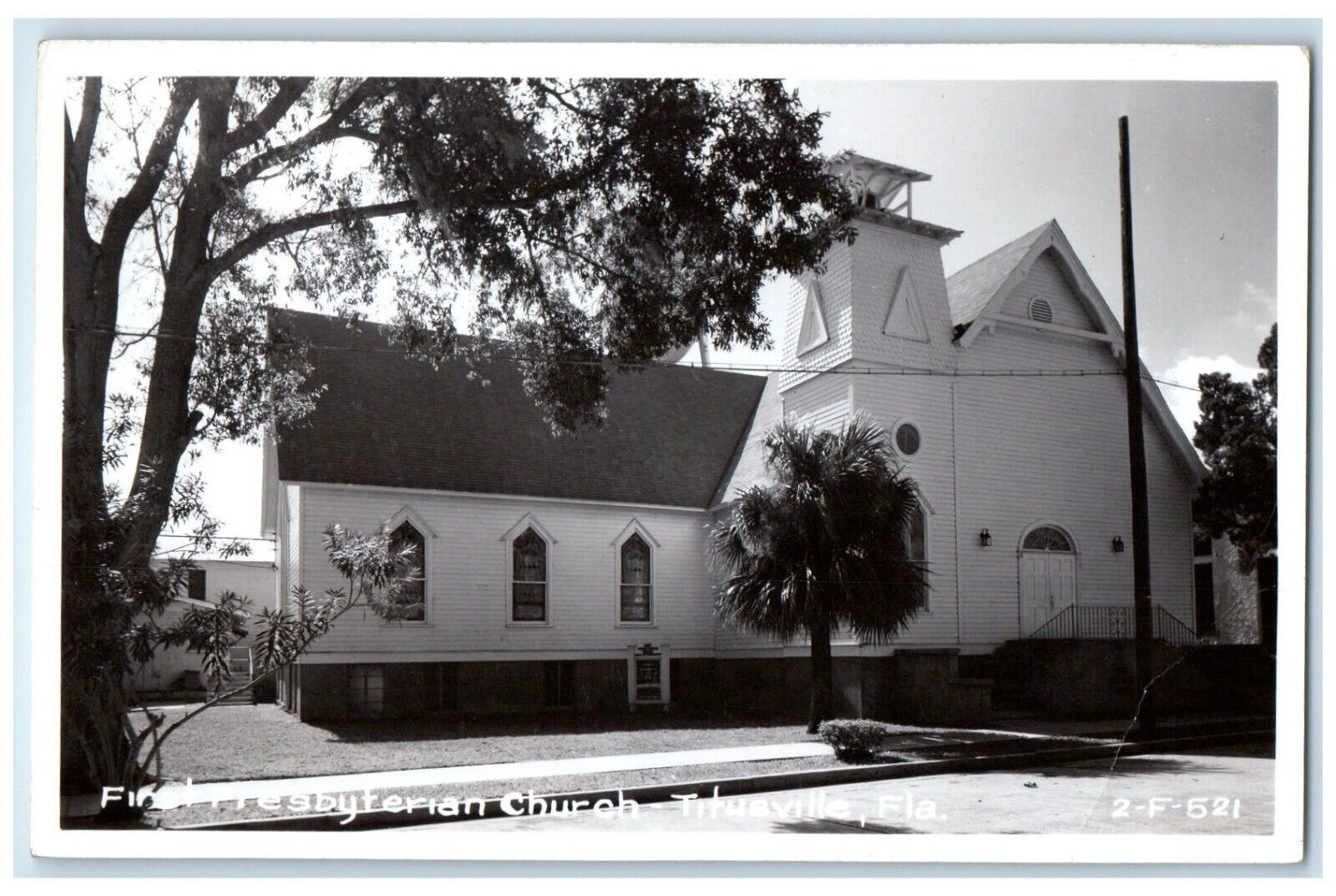 c1940s First Presbyterian Church Titusville Florida FL Cline RPPC Photo Postcard