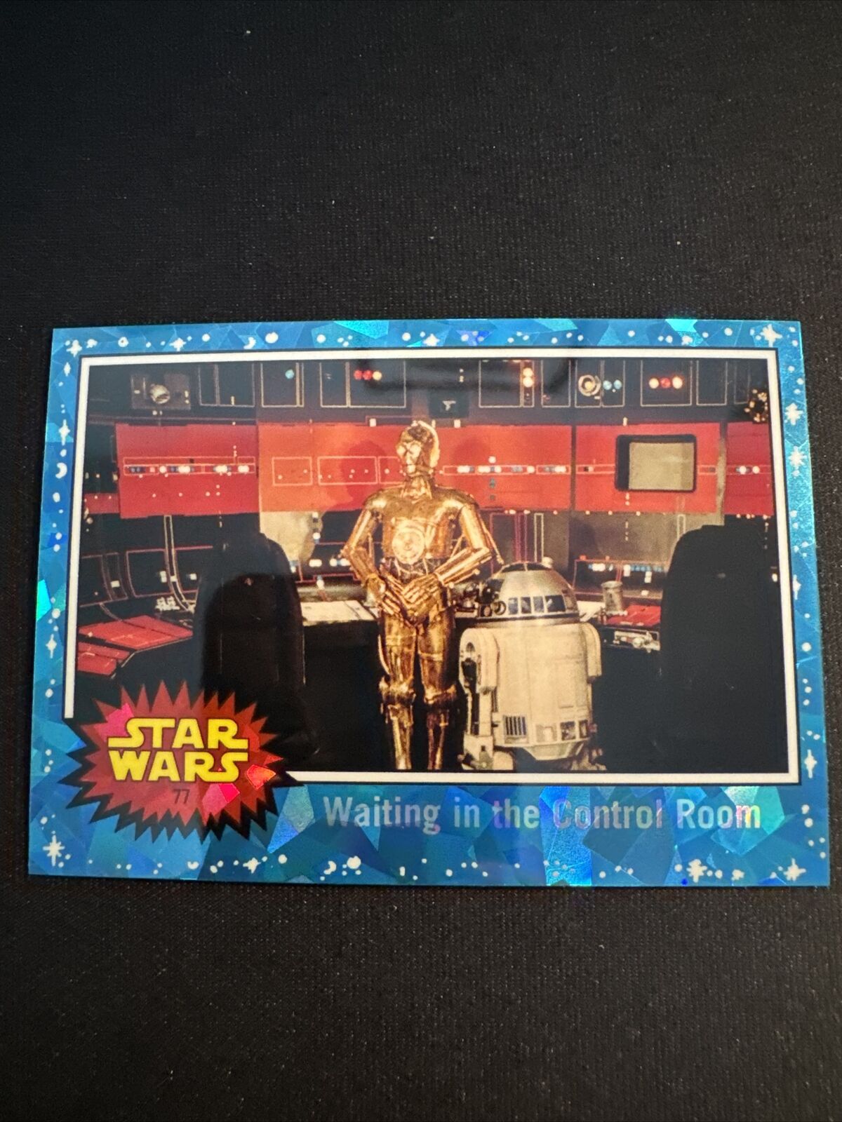 2022 Topps Chrome Sapphire Star Wars Card 77 Waiting In The Control Room