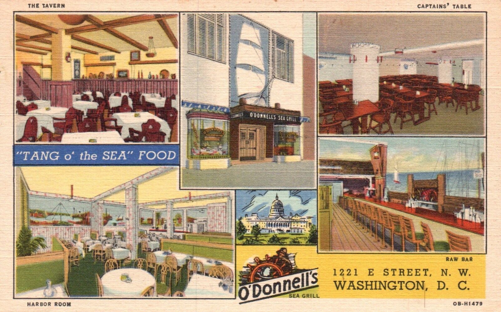 Postcard Washington DC O Donnells Sea Grill Restaurant 1947 Vintage PC H5941