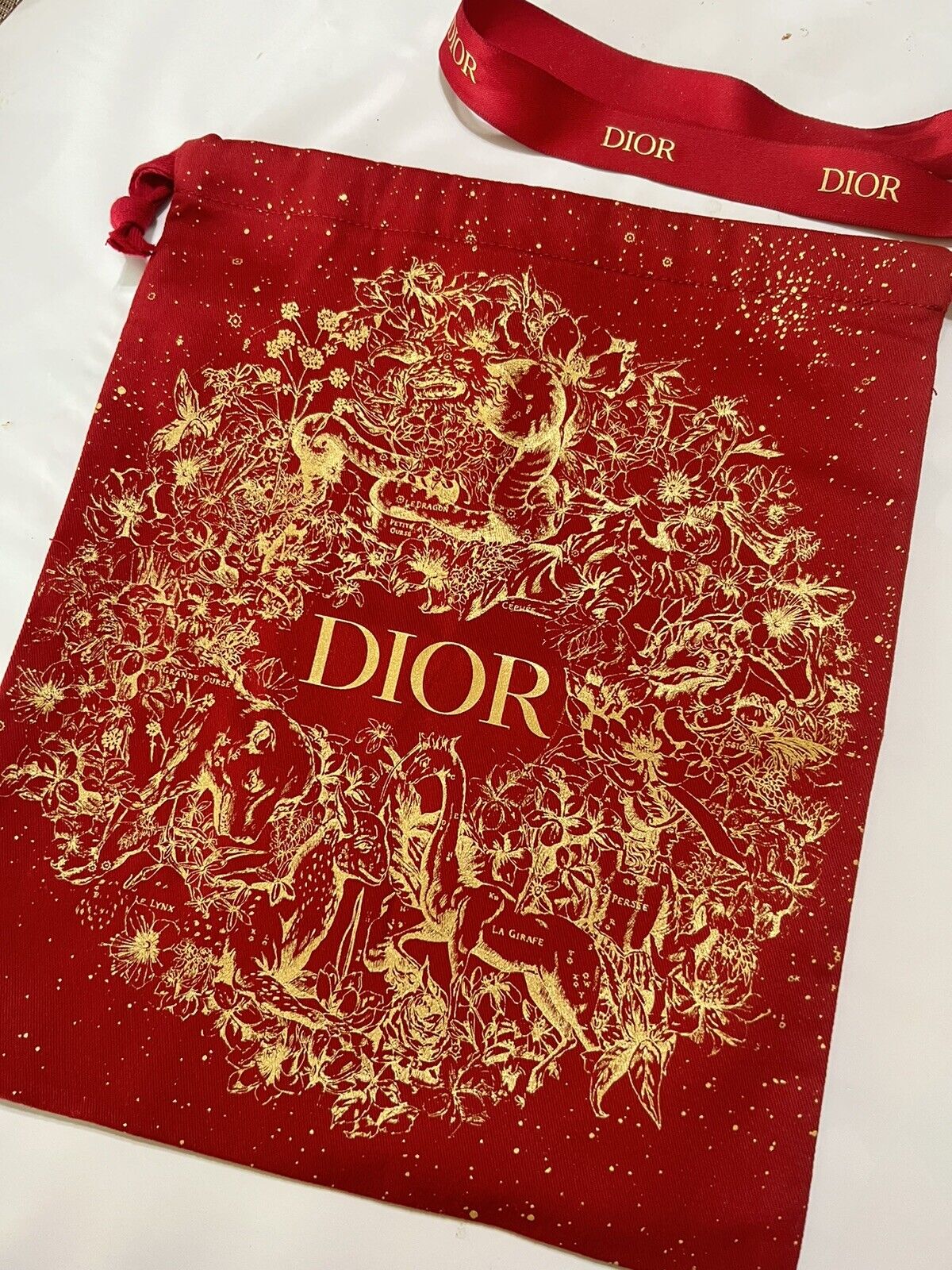 Dior 2023 Chinese Lunar New Year Lucky Red Pouch Limited Edition 9 x 11 in