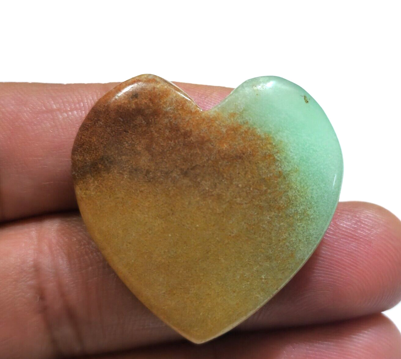 Beautiful Pretty Chrysoprase Heart Cabochon 67.30 Crt Loose Gemstone For Jewelry