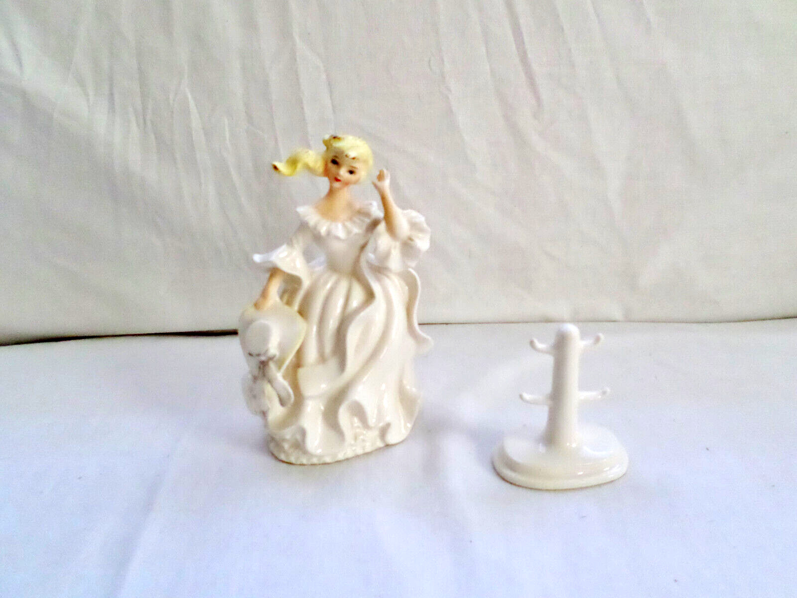 Vintage Napco? Porcelain Southern Bell Figurine Hidden Ring Holder