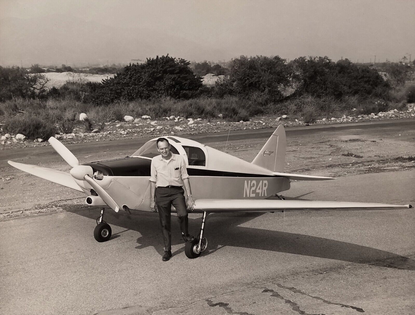 Vintage Small Prop Airplane Original Studio Photograph California c. 1960's
