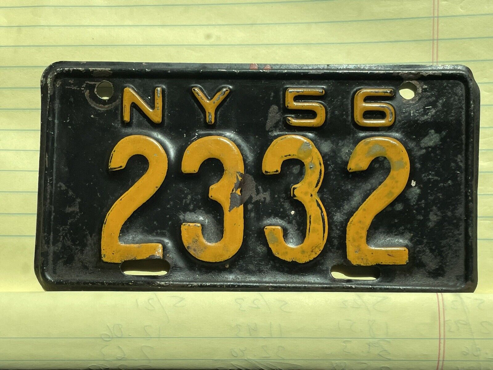 1956 New York Motorcycle License Plate