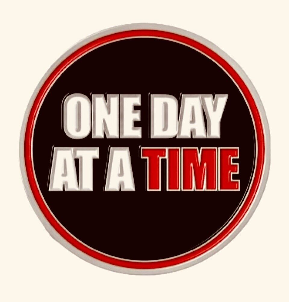 One Day At A Time Enamel Pin AA, NA, Alcoholics Anonymous, Recovery