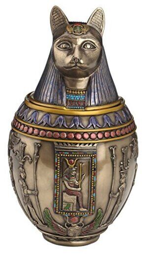 Rare Egyptian Bastet Cat Memorial Urn 