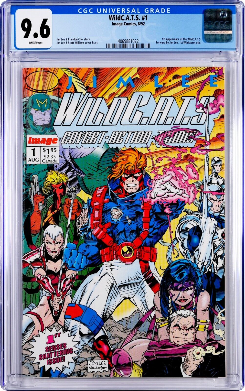 WildC.A.T.S. #1 CGC 9.6 (Aug 1992, Image) Jim Lee, Choi, Williams, 1st Wildcats