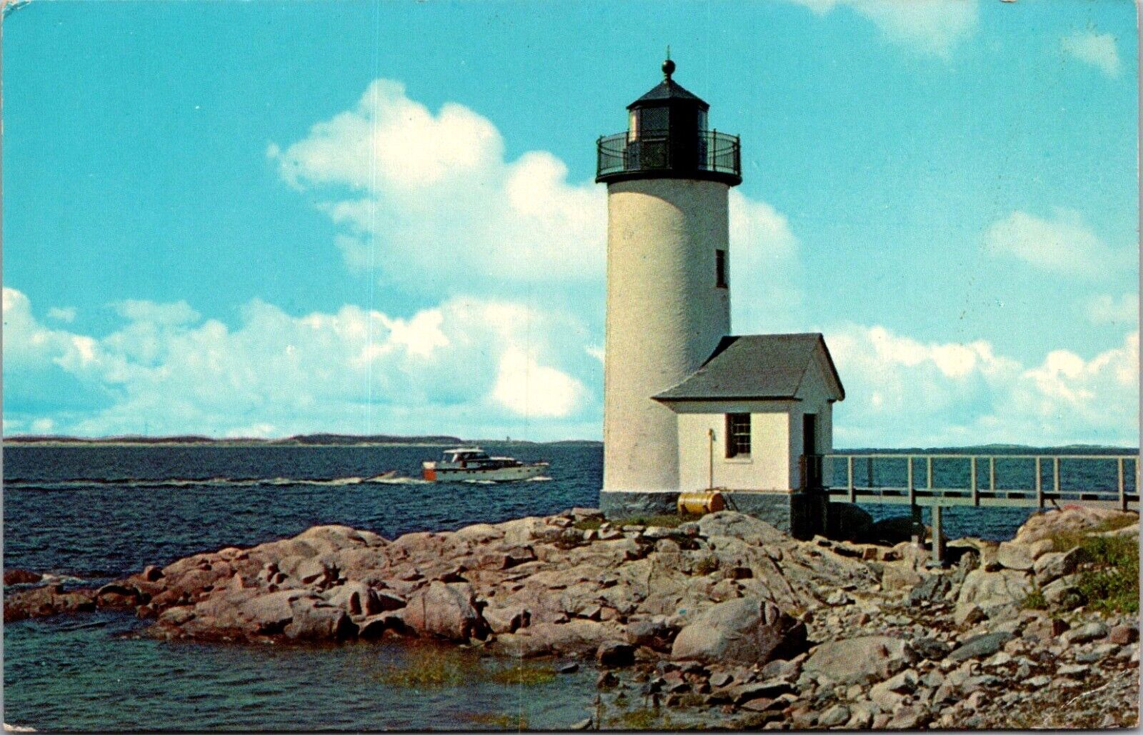 Postcard Annisquam Massachusetts Annisquam Lighthouse Ipswich Bay Cape Ann