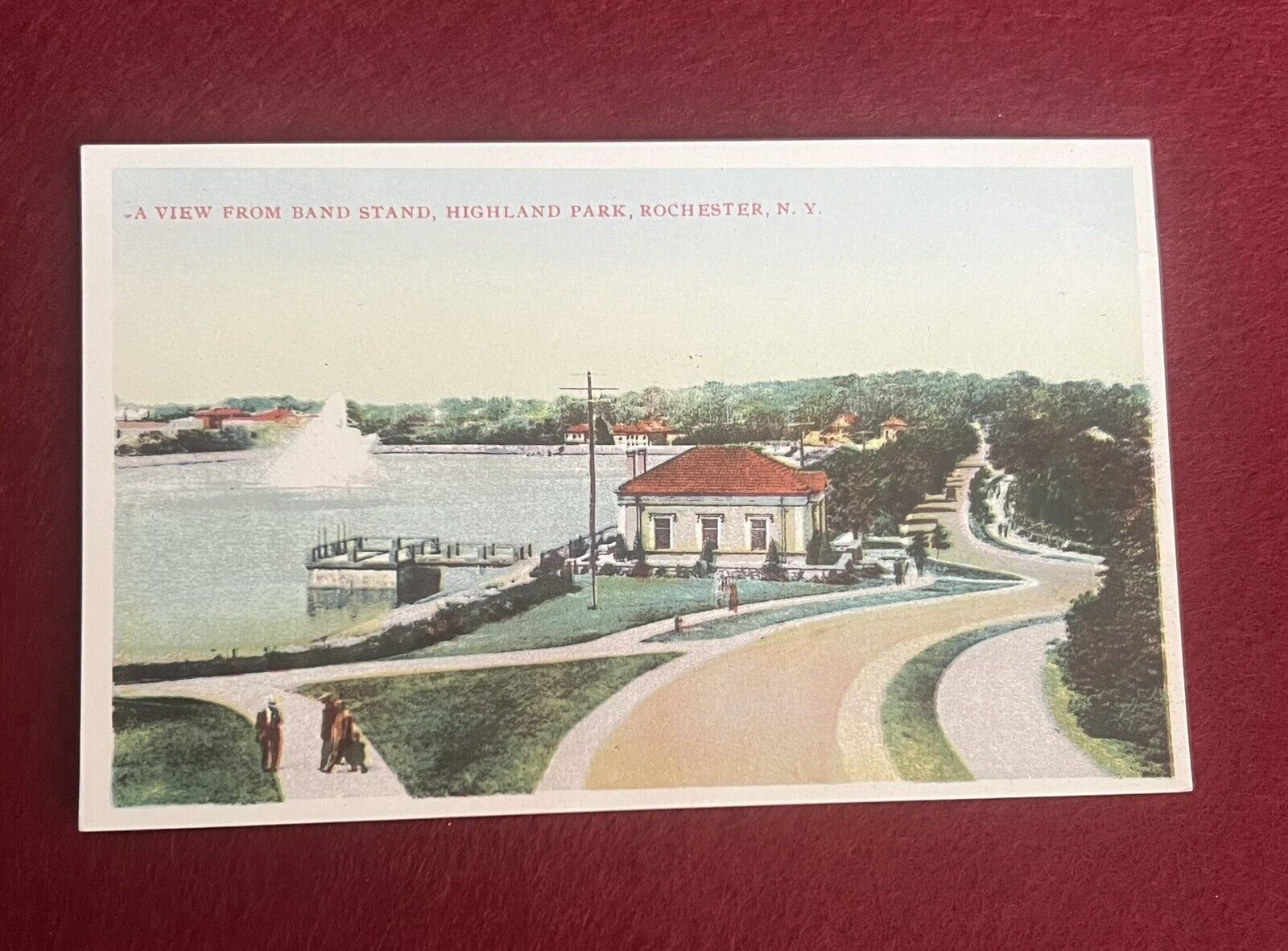 Postcard - A View From Band Stand, Highland Park Rochester NY Unposted