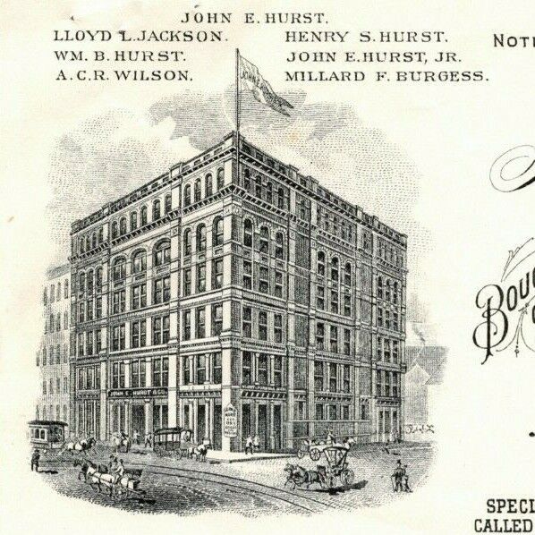 1898 $12.50 Letterhead Billhead John E. Hurst Dry Good Baltimore Ephraim Baker* 