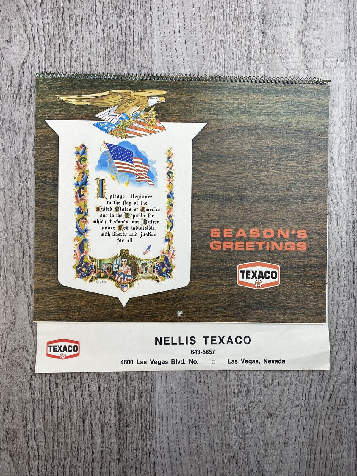 VINTAGE Nellie TEXACO 1976 CALENDAR Las Vegas Nevada￼ Texaco oil company