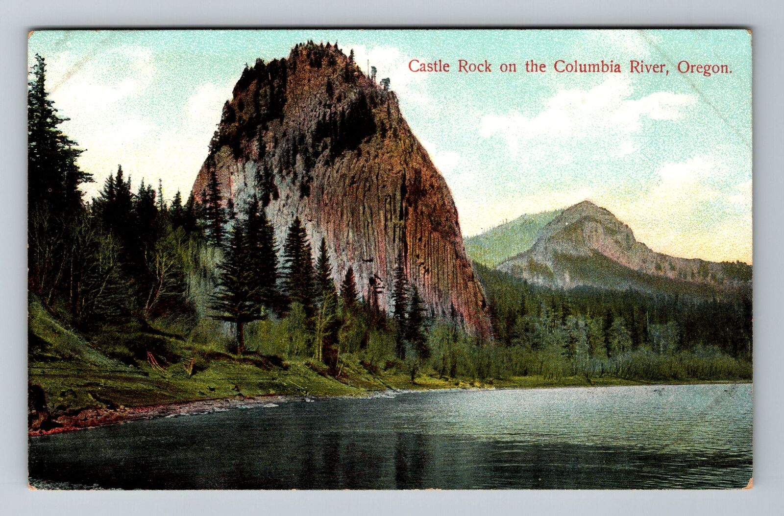 Oregon, OR-Oregon, Castle Rock On The Columbia River Vintage Souvenir Postcard