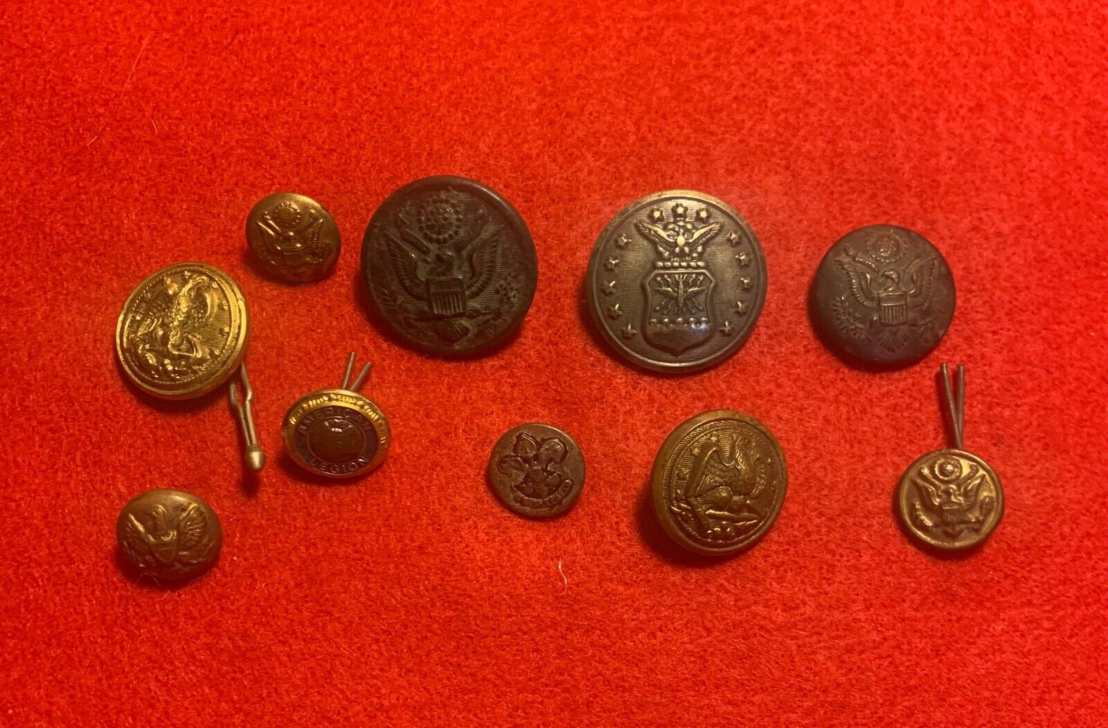 CIVIL WAR ERA AND LATER MILITARY AND MORE BUTTON LOT OF 10...(SEE PICS) #BTL 4