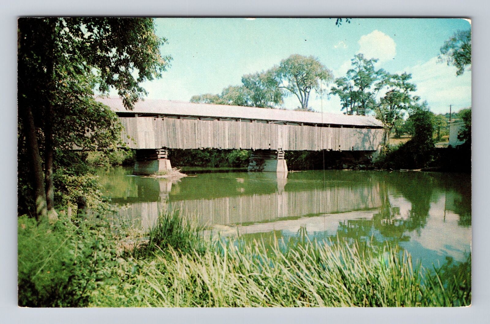 Middlebury VT-Vermont, Old Pulp Mill Bridge, Antique, Vintage Souvenir Postcard