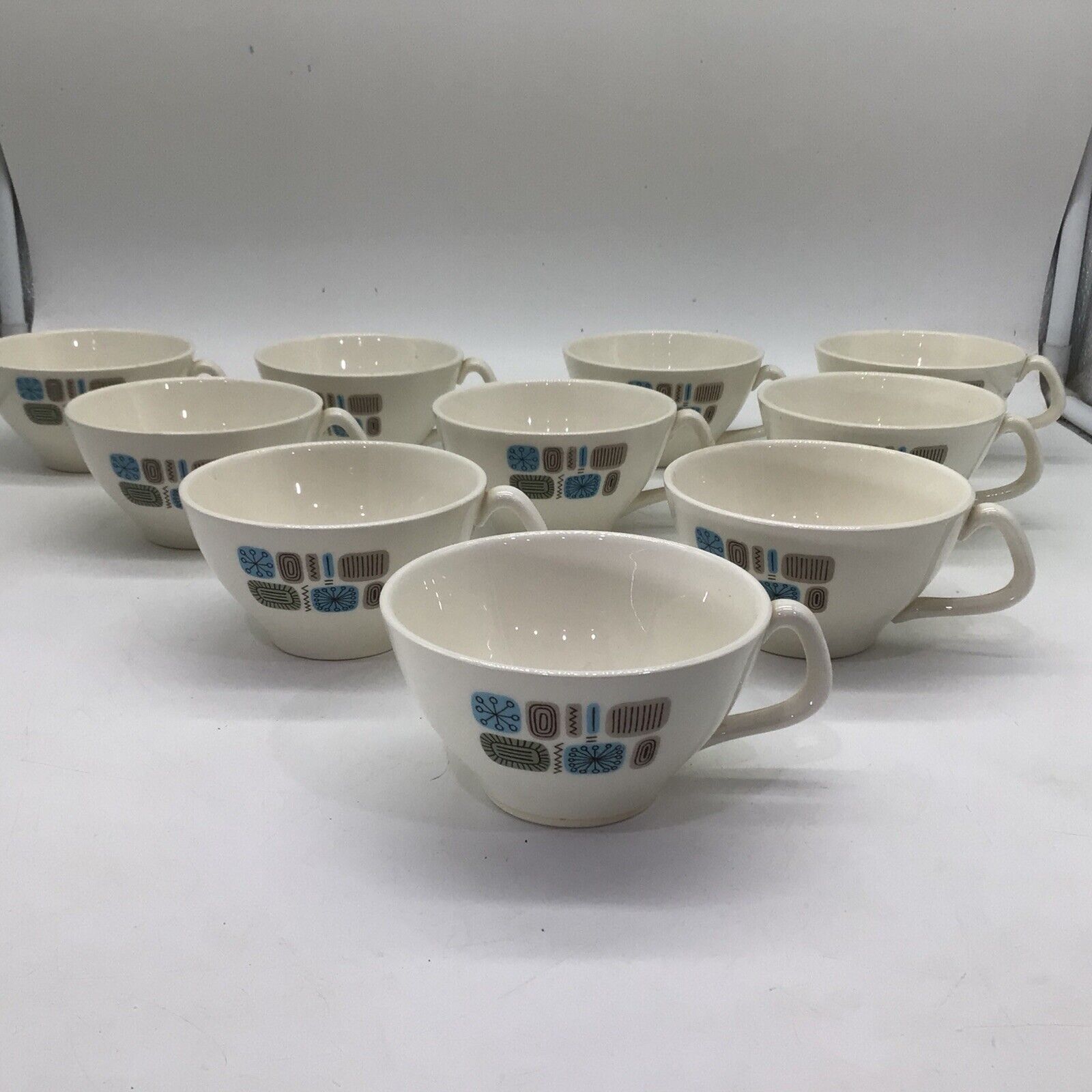 10 Canonsburg Temporama Mid-Century Modern MCM Eames-era Coffee Tea Cups Atomic