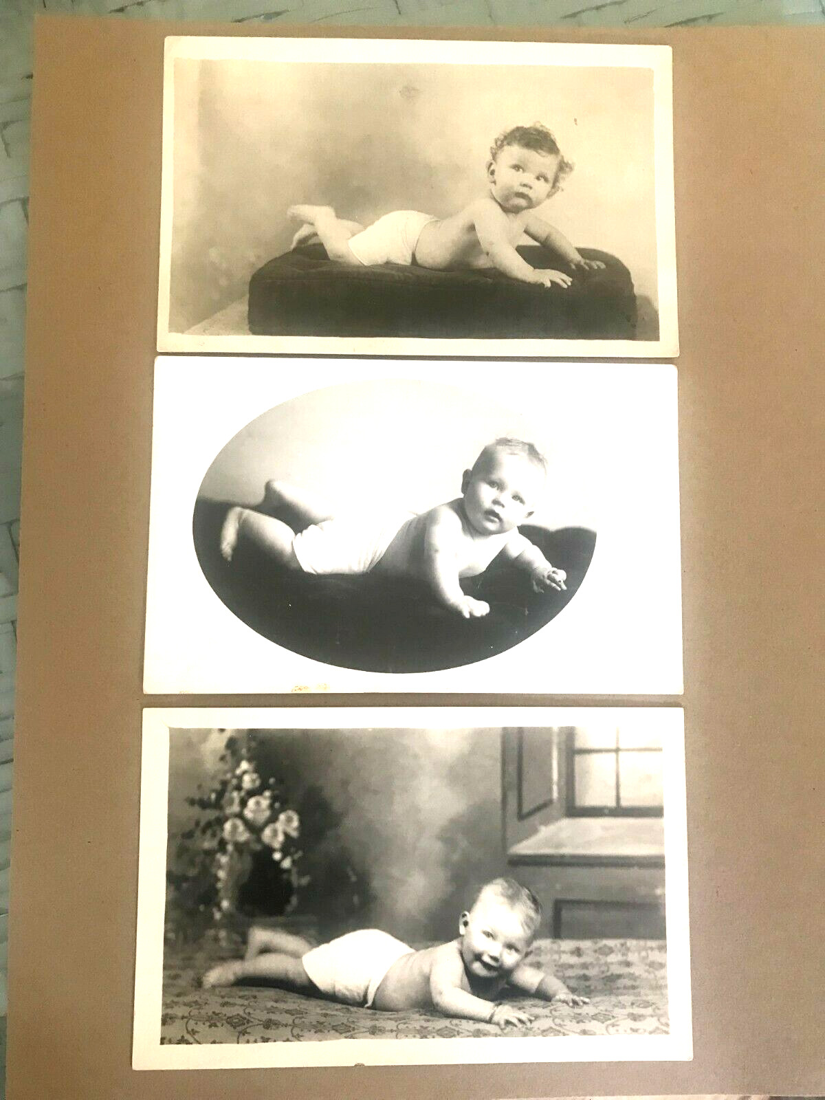 RPPCs Set of Three Baby Postcard Portraits unposted