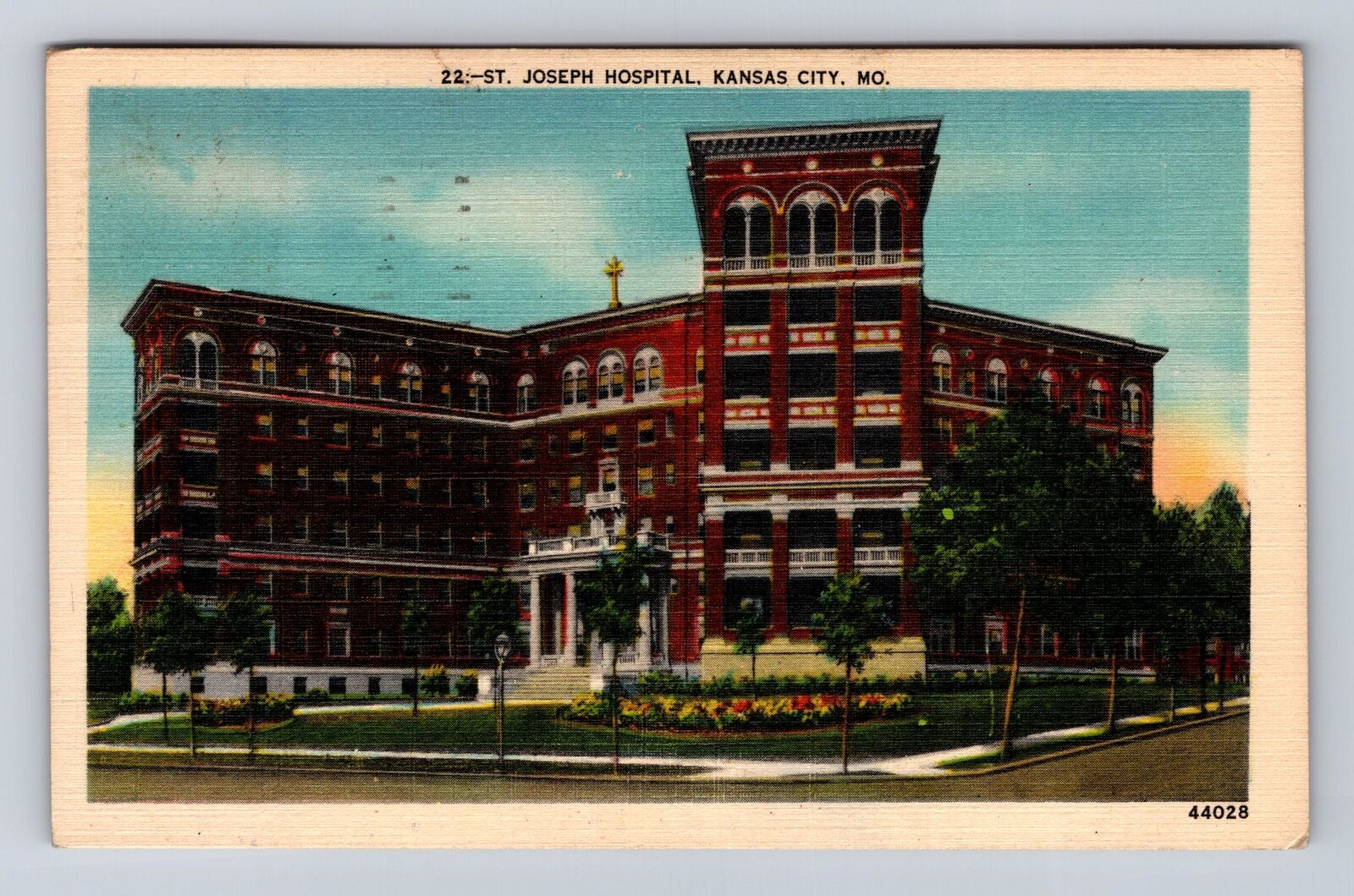 Kansas City MO-Missouri, St. Joseph Hospital, Antique Vintage c1943 Postcard