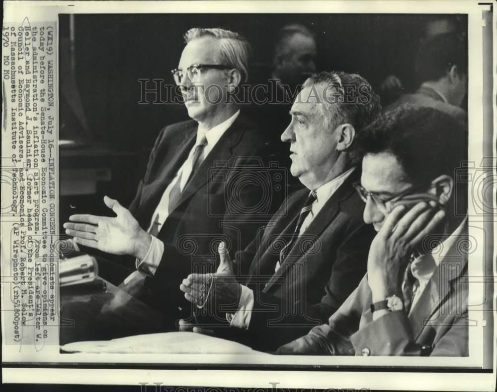1970 Press Photo Walter Heller & other economists at Joint Economic Committee