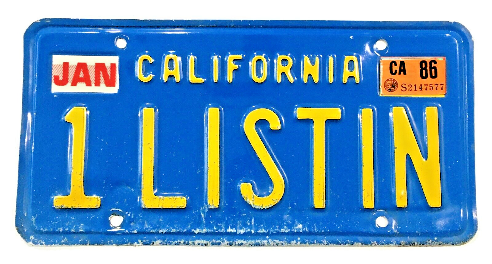 1970\'s Blue California License Plate \