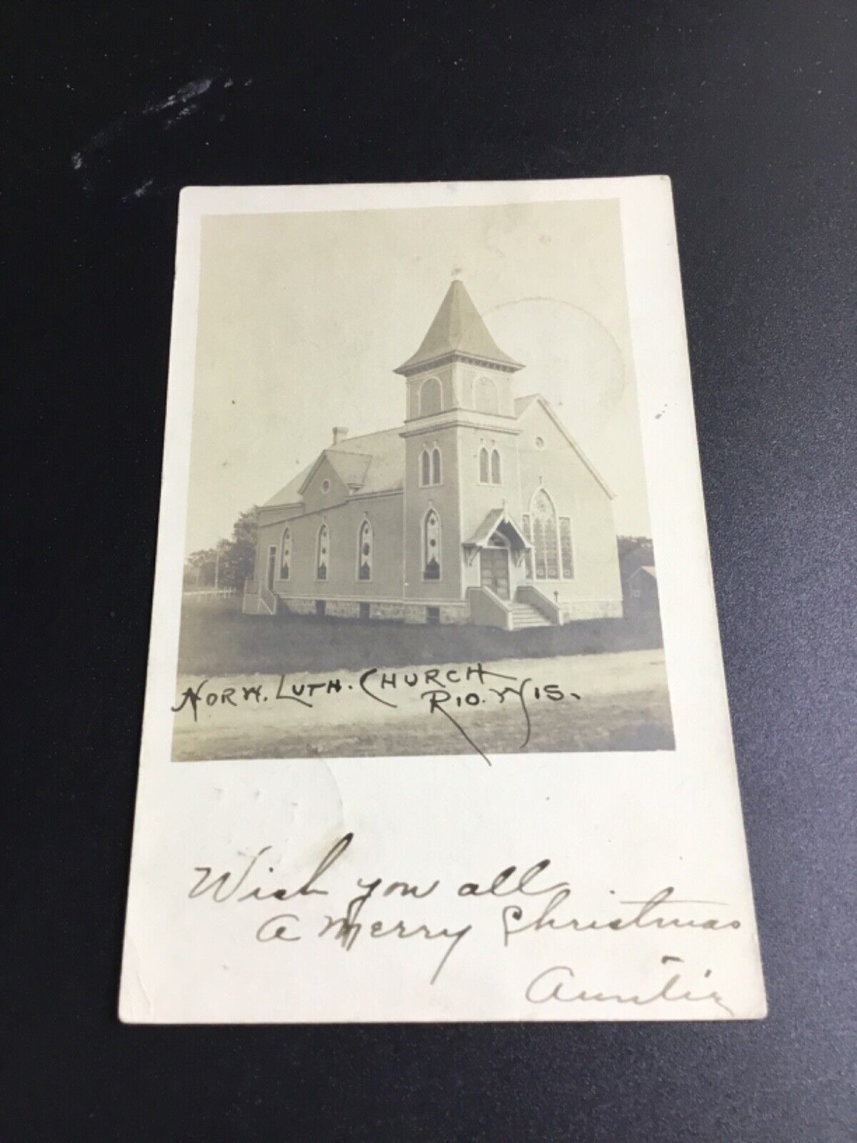 1906 Rio, Wisconsin RPPC - Lutheran Church 1290