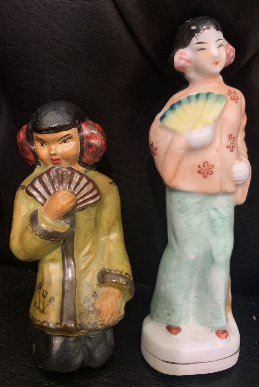 Set of 2 Occupied Japan Porcelain Musician Figurines Marked