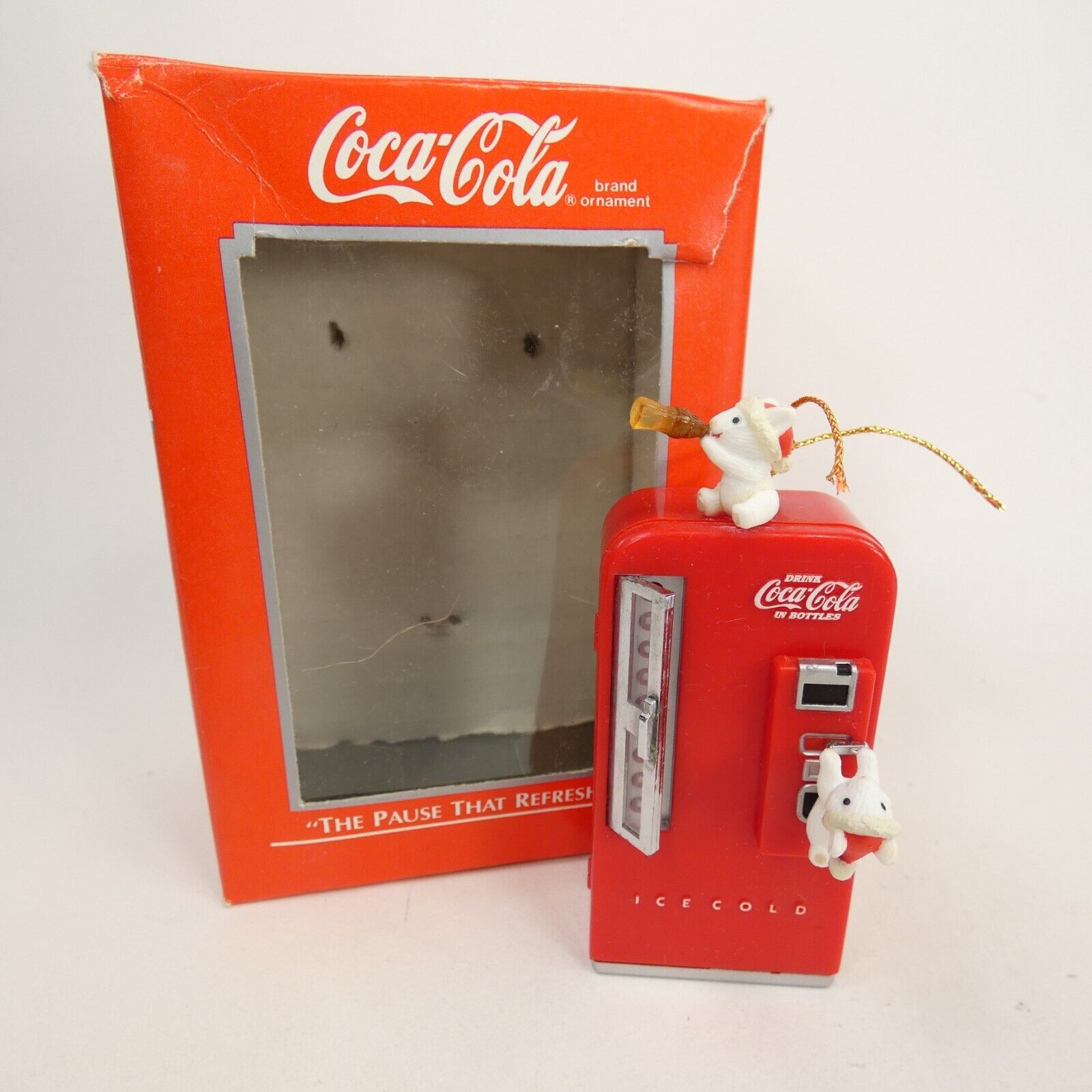 Vintage 1989 The Pause That Refreshes Coca Cola Ornament Coke Machine Mice PBKMR