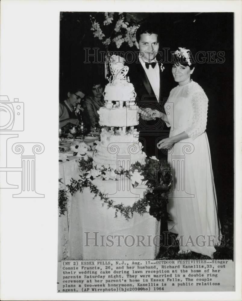1964 Press Photo Singer Connie Francis Marries Richard Kanellis in New Jersey