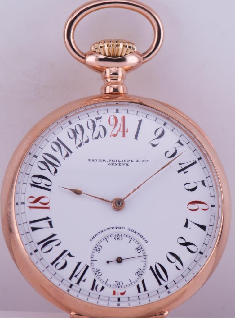 Antique Patek Philippe CHRONOMETRO GONDOLO Pocket Watch 24h Dial-Tsar Nicholas