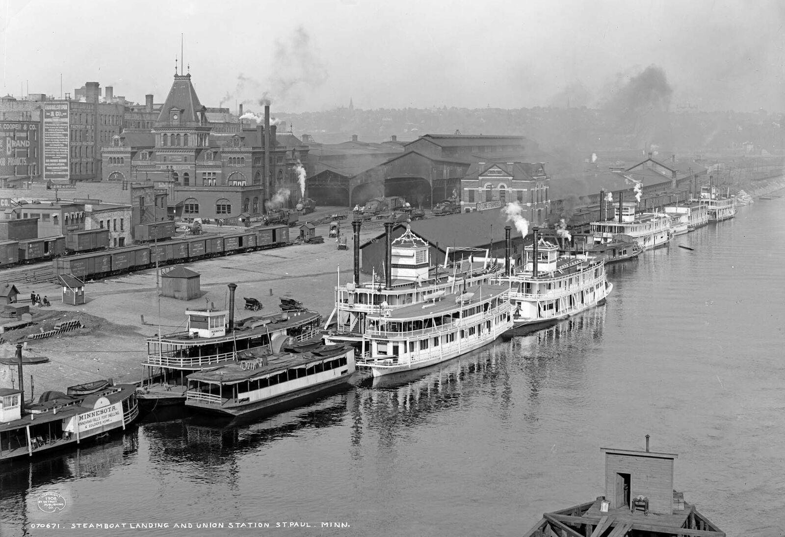 1908 Steamboat Landing Saint Paul Minnesota Vintage Old Photo 11\