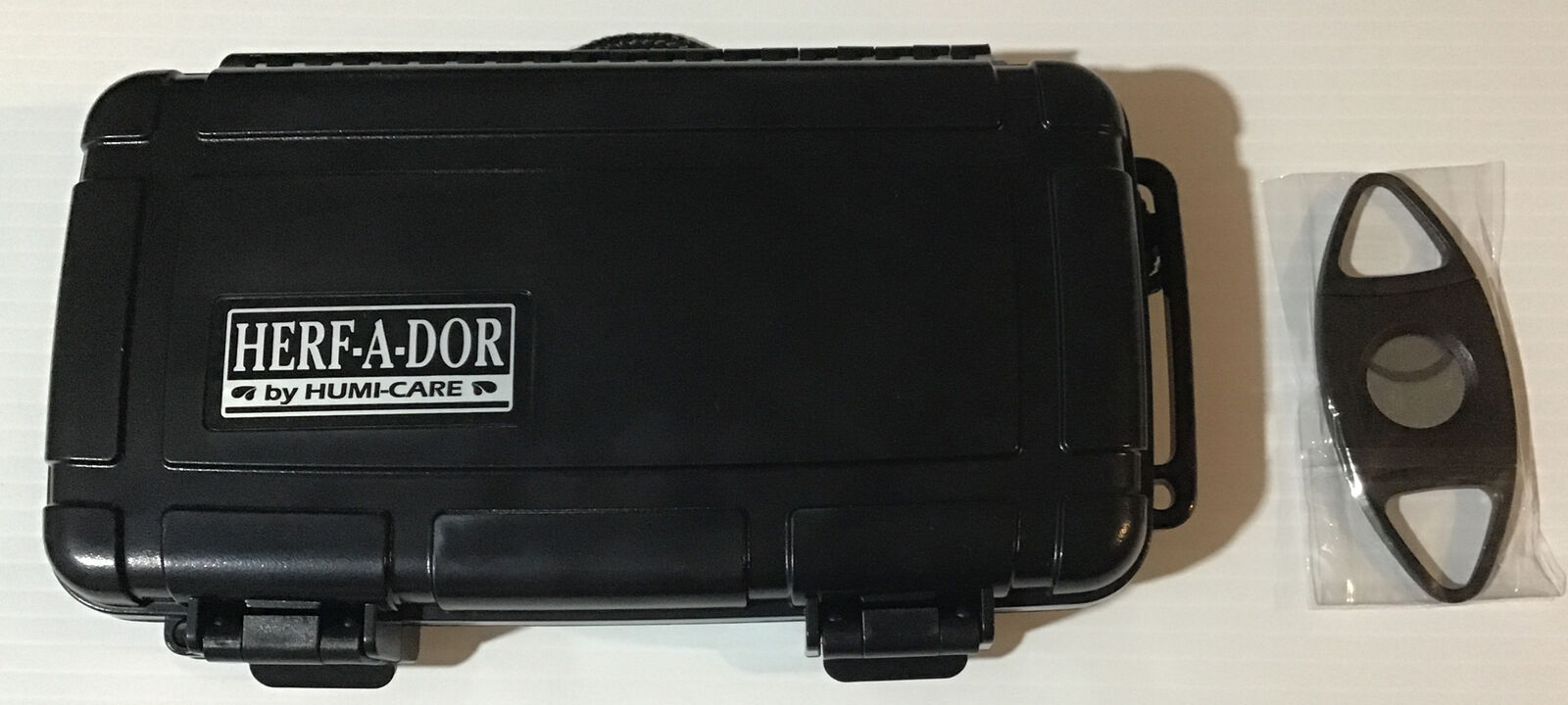 HERF-A-DOR X5 Five 5 Stick Cigar Caddy Travel Case Humidor New-w/Cutter