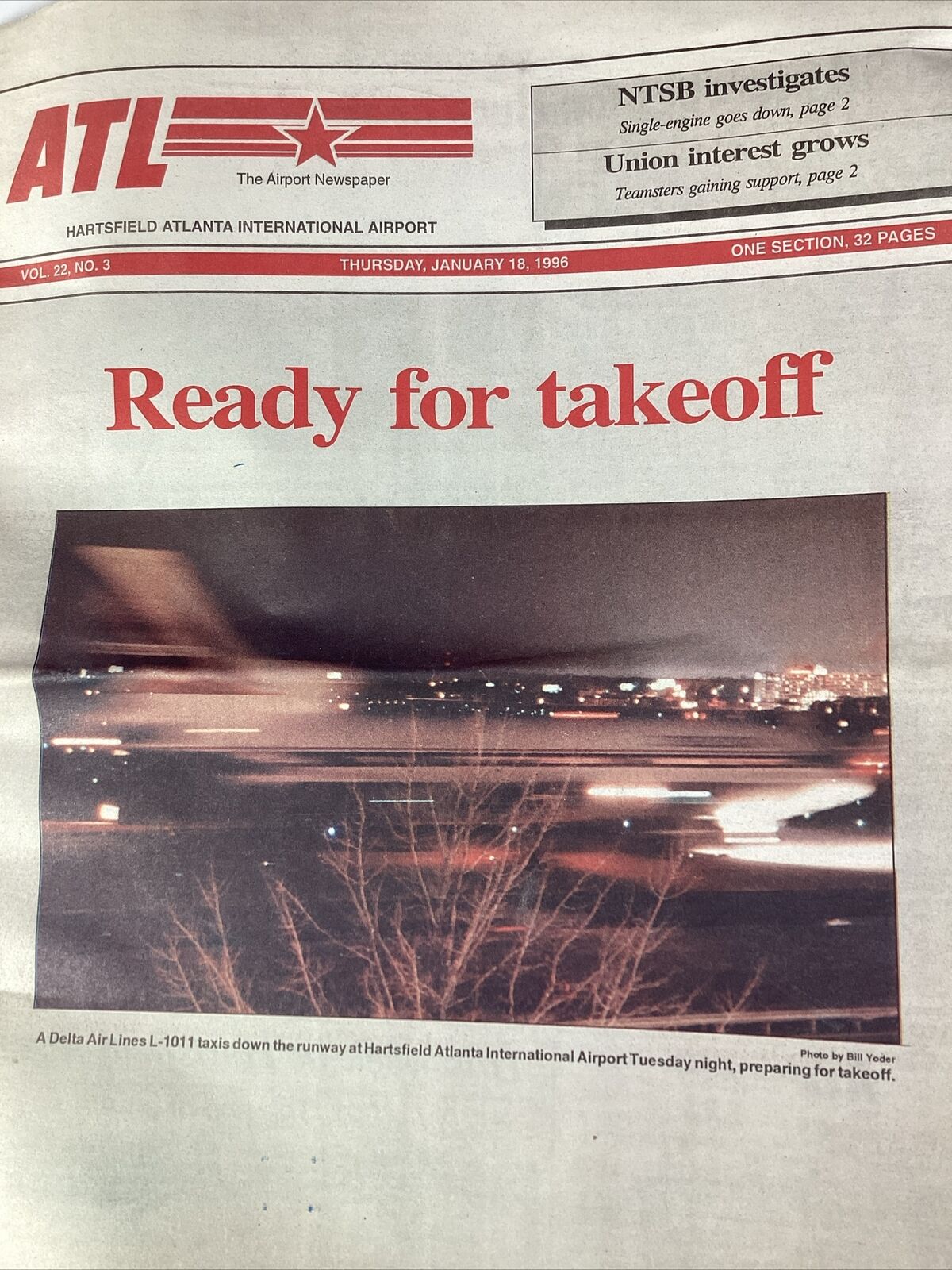 Atlanta GA Airport Newspaper 1996 ATL Ads Delta L-1011 East Point