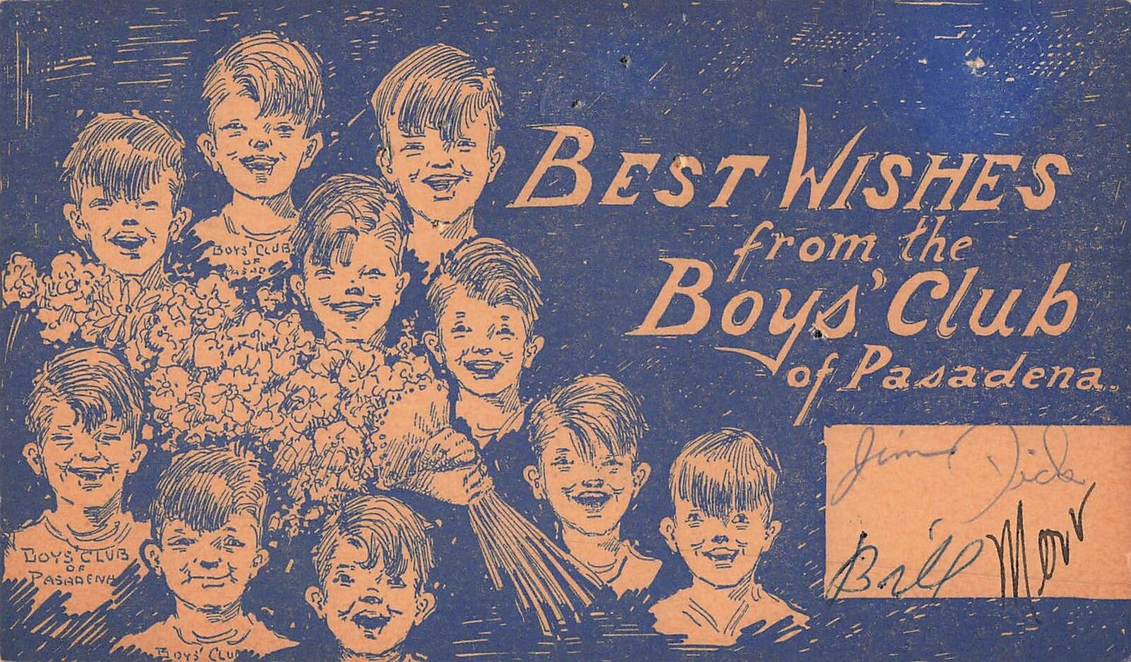 1959 Vintage Postcard Pasadena Boys Club California San Marino Cancel Rare 