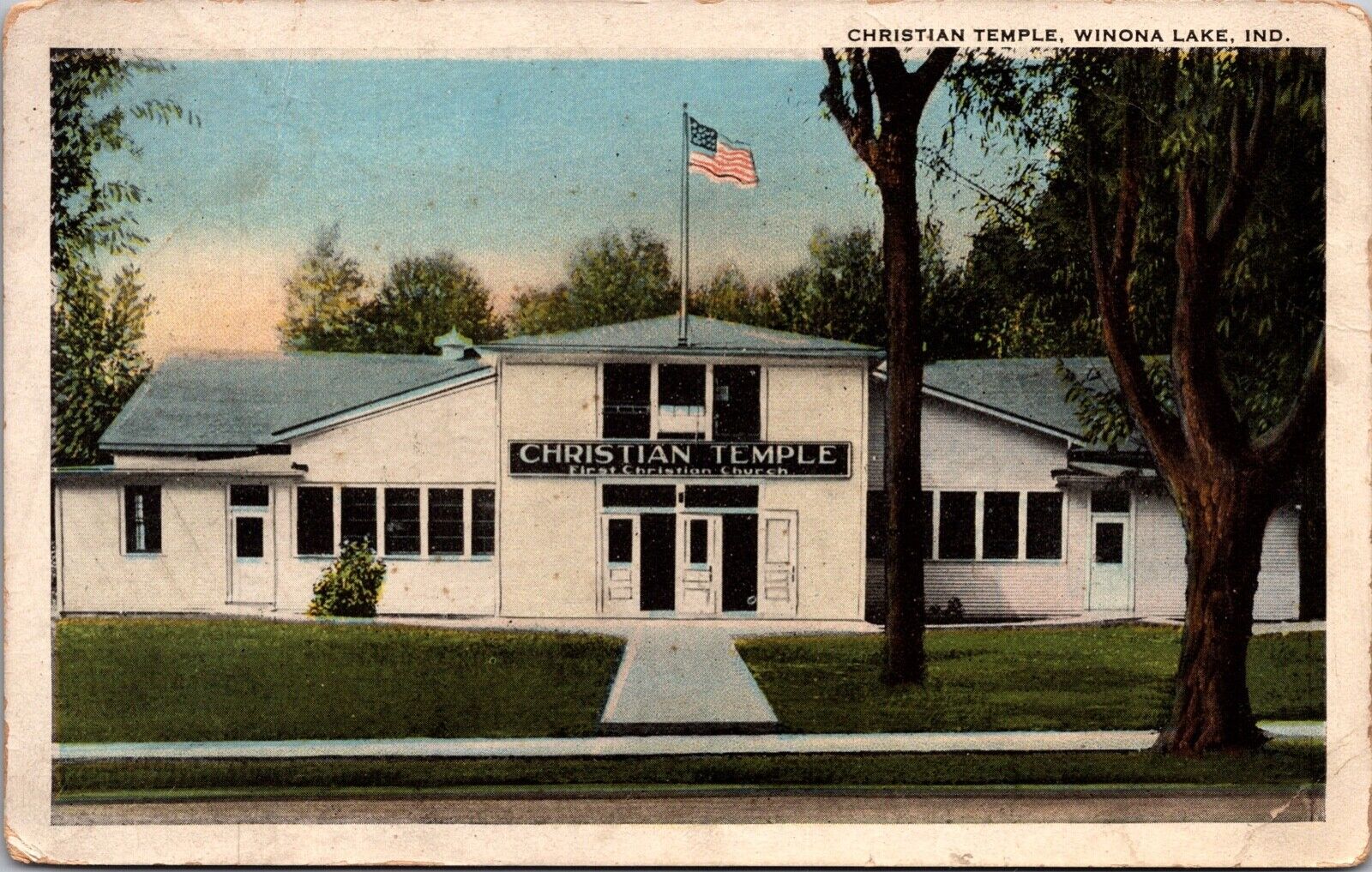 Postcard Christian Temple in Winona Lake, Indiana~116