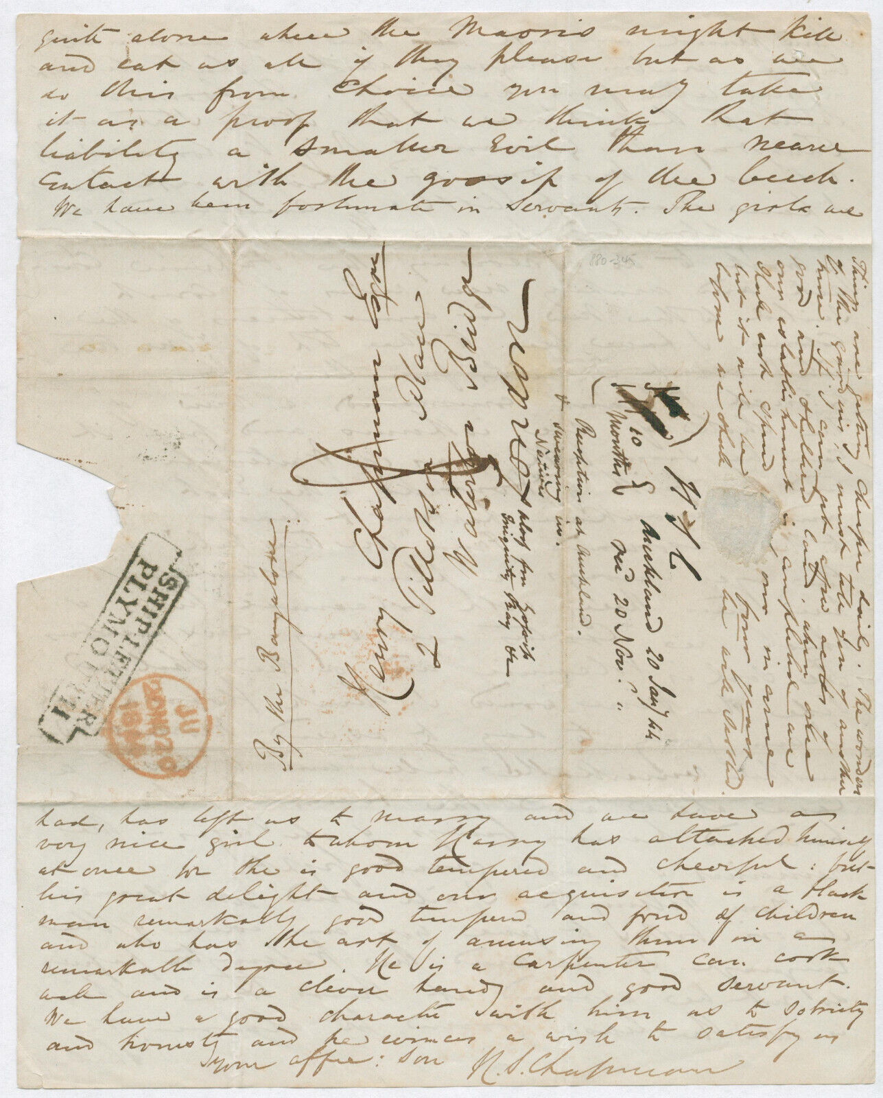 Henry Samuel Chapman SIGNED AUTOGRAPH Letter Australia New Zealand Judge 1844